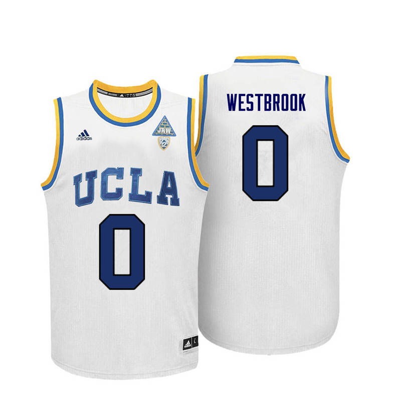 Men UCLA Bruins #0 Russell Westbrook College Basketball Jerseys-White - Click Image to Close